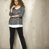 Bluse med påsyet skjorte "Zh-Sara" - Grå