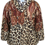 Printet bluse "ZH-Siff" - Wine