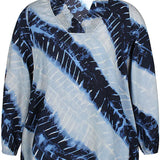 Printet bluse "ZH-Silk" - Blå