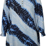 Printet kjole med krave "Zh-Silk" - Blå