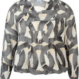 Crepet bluse med elastik i taljen "ZH-Sini" - Grøn