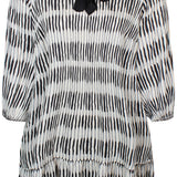 Printet tunika med sløjfe "Zh-Sisy" - Hvid