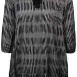 Printet tunika med sløjfe "Zh-Sisy" - Grå