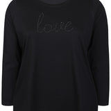 Basis bluse med tryk "Love" "Zh-Tess" - Sort