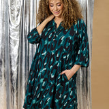 Kjole tung viskose "Den vi elsker" "Zh-Tina" - Grøn