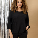 Bluse med glimmer "ZH-Toby" - Sort