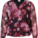 Blomstret bluse "ZH-Toya" - Wine