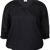 Bluse med 3/4 ærme "ZH-Vada" - Sort