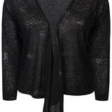 Kort cardigan/bolero med sølv og spidser - "Zh-Agar" - Sort