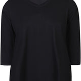 Basis bomulds bluse "Alberta" - Sort