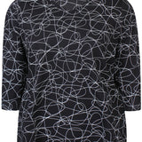 Mønstret basis bomulds bluse "Alberta" - Sort