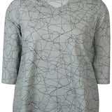 Mønstret basis bomulds bluse "Alberta" - Lys grøn