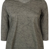 Mønstret basis bomulds bluse "Alberta" - Army