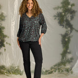 Bluse med elastik i taljen "ZH-Alice" - Grøn