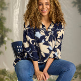 Bluse med krave "Zh-Amaya" - Blå