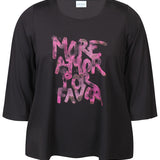 Bluse med 3/4 ærme "ZH-Annie" - Sort