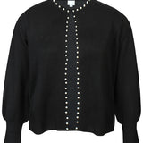 Cardigan med perler "ZH-Elga" - Sort