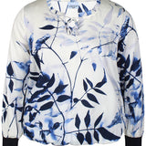 Printet bluse med elastik i taljen "ZH-Angel" - Blå