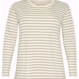 Stribet basis bluse "KCwinni" - Hvid/grå