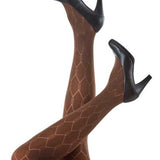 Lækker strømpebuks i fantastisk mønster fra Festival - Brun