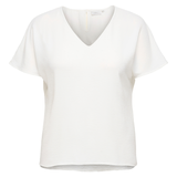 Bluse med bølger "Carmetta" - Hvid