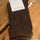 Strømper med glimmer "Zh-luana" - Brun
