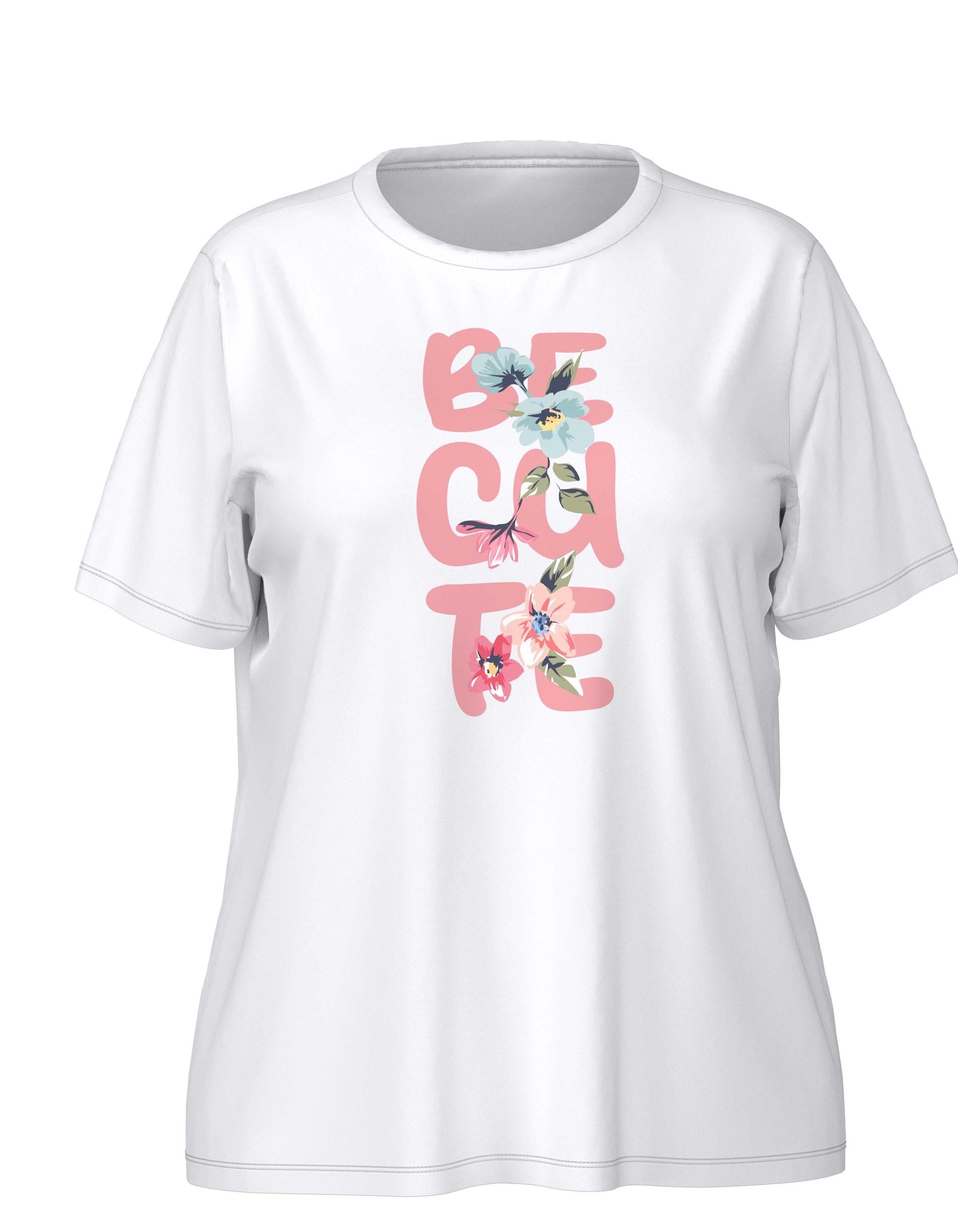 T-shirt med tryk - Hvid – Curved.dk