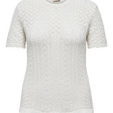 Smuk hulstrikket T-shirt - Hvid