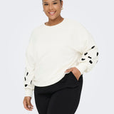 Sweatshirt med hjerter - Hvid