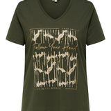 T-shirt med print "Carnicky" - Grøn