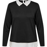 Bluse med påsyet skjorte "Caralba" - Sort