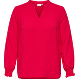 Let crep bluse "Carmetta" - Rød