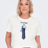 T-shirt perfekt til alt denim- Hvid