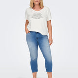 Capri "skinny fit" jeans fra Only Carmakoma - Lys Denim