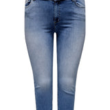 Capri "skinny fit" jeans fra Only Carmakoma - Blå Denim