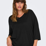 Basis bluse med elastik "Carcarlinnie" - Sort