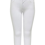Capri  jeans fra Only Carmakoma - Hvid