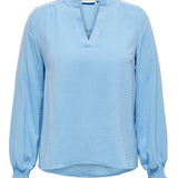 Let crep bluse "Carmetta" - Lyseblå