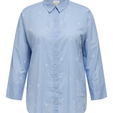 Bomulds skjorte med sløjfer - Blå