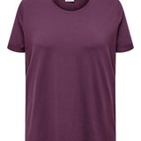 Basis T-shirt med rund hals -  Mauve Wine