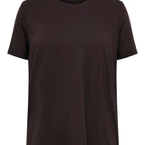 Basis T-shirt med rund hals - Black coffee