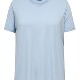Basis T-shirt med rund hals - Cashmere Blue