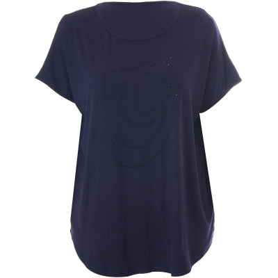 Gitte" T-shirt med Mørkeblå –