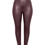 Skøn coated leggings "Tam" - Bordeaux