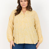 Bluse med abstrakt mønster "Wa-Vanda" - Gul