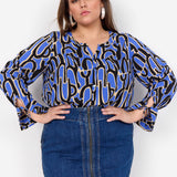 WALERA printet bluse - Blå