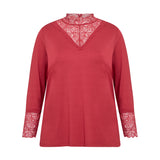 Blød blonde bluse "WA-Stella" - Rød