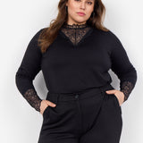 Blød blonde bluse "WA-Stella" - Sort