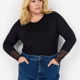 Blød blonde bluse "WA-Stella" - Sort