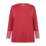 Blød blonde bluse "WA-Stella" - Rød